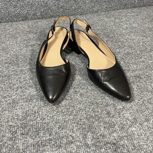 Naturalizer Shoes Womens Size 6.5M Black Banks Slingback Pointed Pumps Low Heel